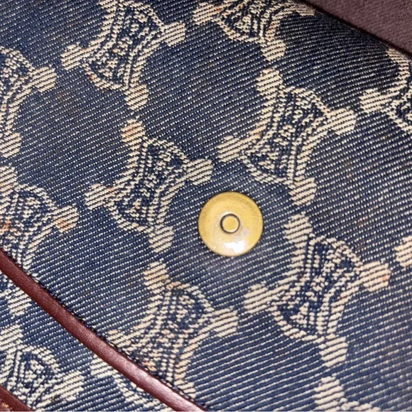 Celine Denim and Brown leather Studded Shoulder Bag - Picture 14 of 16